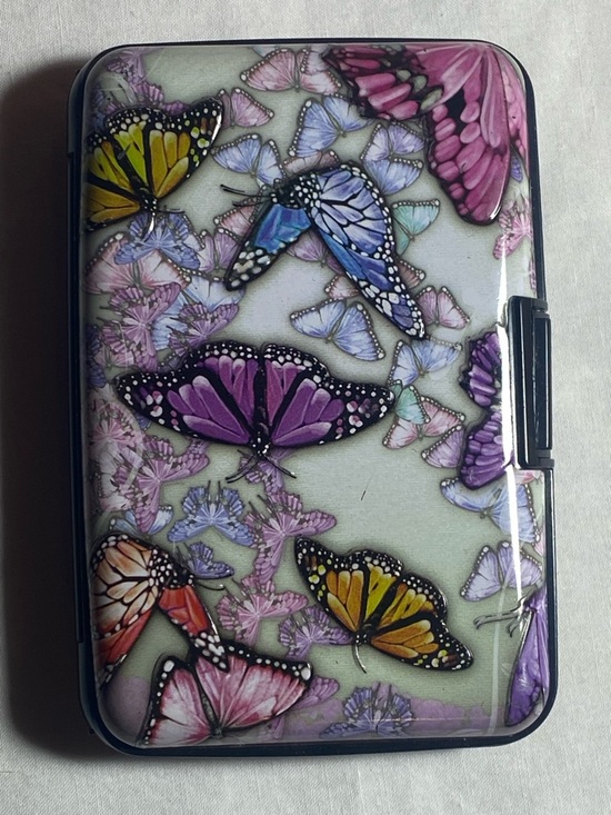 Source Unknown Handbags - Butterfly Card Holder Wallet Organizer Accordion Case Floral Multicolor
